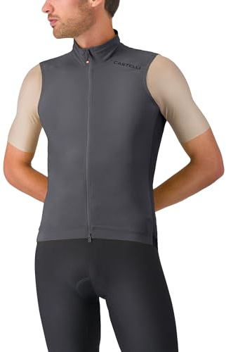 CASTELLI Men’s Espresso 2 Vest, Lightweight Windproof Cycling Vest, Breathable Back, Packable Protection for Cool Weather