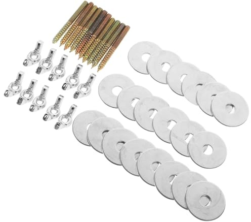 JOINPAYA 10 Sets Bird Perch Screw Fixing Kit with Gaskets Stainless Steel for Budgie Cage Accessories Bird Springboard Stand Hardware for Birdcage Maintenance