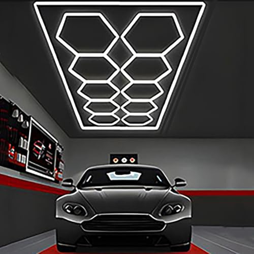 LED-Deckenleuchte, sechseckig, super helle LED-Beleuchtung, für Garage, Lager, Werkstatt, Fitnessstudio, Keller, Waschraum 10