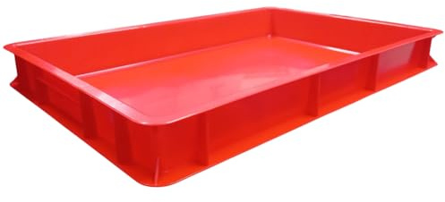 Cassetta pizza Professionali Porta Impasti 60x40x7 HDPE rossa Scrivibile HACCP anticontaminazione alimentare Lavabili in Lavastoviglie e Resistenti sovrapponibile Contenitori per lievitazione pane