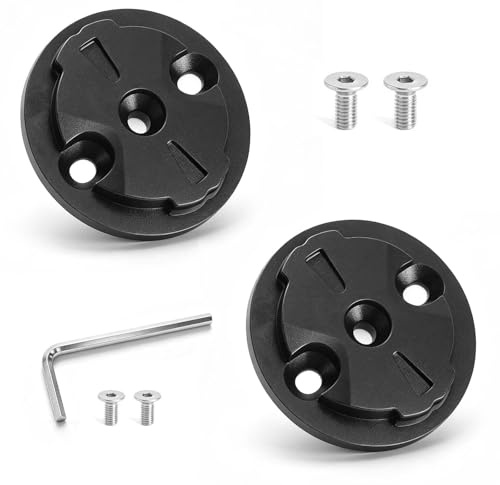2 Piezas Soporte para Ordenador de Bicicleta con Llave Allen | Adaptador de Repuesto Compatible con Soportes Garmin, Placa Adaptadora con Distancia entre Orificios de 22 mm para MTB