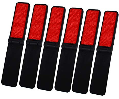 Baitaihem 6 Pack Mini Fold Up Magic Lint Brushes Travel Compact Purse Pocket（Black）