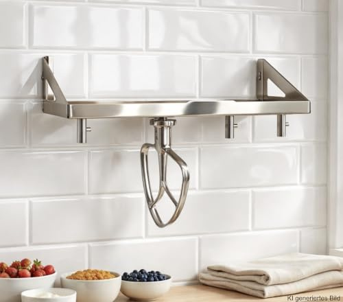 Regal mit 4 Halter kompatibel für KitchenAid Rührer | Material Edelstahl und Aluminium