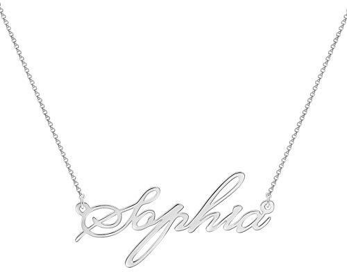 Gnoce Personalisierte 925 Sterling Silber Namenskette Custom Made Any Name Liebe dich für immer Elegante Kundenspezifische Namenshalsbandkette Schmuck Geschenk für Frauen Männer