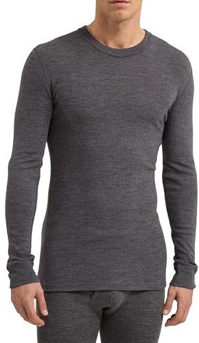 Dilling Herren Langarmshirt Merinowolle Baselayer Unterwäsche Slimfit temperaturregulierend atmungsaktiv