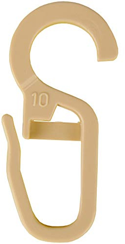Bestlivings Faltenlegehaken im 50er Pack, Faltenhaken für Gardinenringe mit bis zu Ø 9 mm (Stärke) in der Farbe: Beige