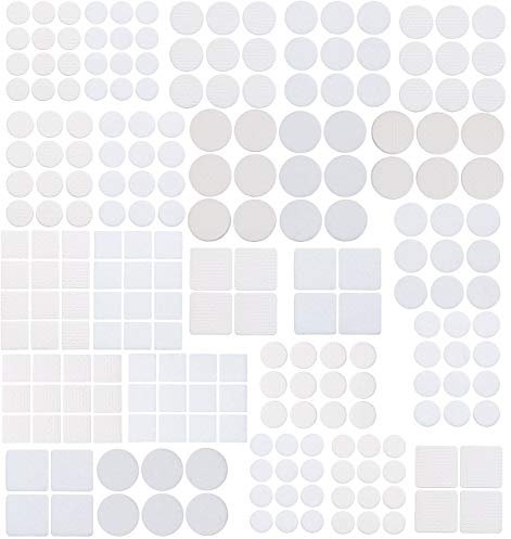 AGT Parkettgleiter: 220-teiliges Filzgleiter- und Möbelpuffer-Set, selbstklebend, 4 mm (Schutzpuffer, Filzplatte, Selbstklebende Fliesen)