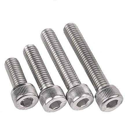 304 Edelstahl Rändelkopf Innensechskantschraube, Zylinderkopfschraube Zylinderkopfschraube, M8 * 20 mm (30er Pack)-M10 * 140 mm (3 Packungen)