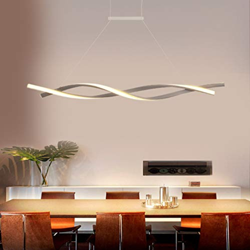 LED Pendelleuchte Esstisch Esszimmer Lampen Hängelampe Moderne Dimmbar Mit Fernbedienung Hängeleuchte Wohnzimmer Küchenlampen Hängend Leuchte für Büro Couchtisch Hotel Bar Deko Decke Pendellamp 100cm