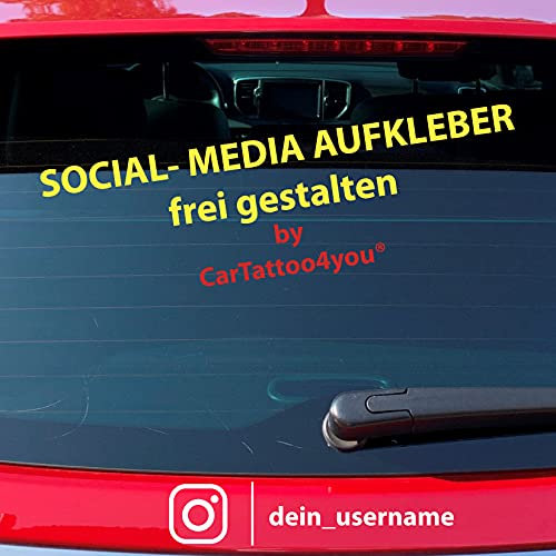cartattoo4you® AP-02997 | Social Media WUNSCHTEXT Aufkleber mit Glyphe IG selbst gestalten Autoaufkleber Aufkleber Car Sticker Kleber Namen Buchstaben Schriftzug Spruch einzeilig Text
