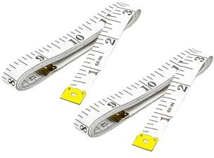 5RIDGE Dual Sided Body Measuring Soft Tape, 60 inch / 150 cm Perfect to Measure Body and Sewing Tape/Ruler White and Black