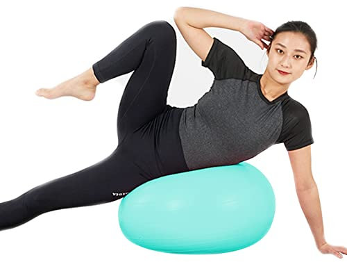 Gymnastikball Sitzball Donut-Form Yoga-Trainingsball, Leicht Aufgeblasen Soft-Balance-Stabilitätsball/Großer Bürostuhl, Für Fitnessstudio/Zuhause/Schreibtisch, Mit Luftpumpe (Color : Blue)