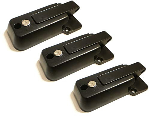 Replacement for 3 KEYED ALIKE Black Locking Cargo Trailer Cambar Door Latch Vise Lock Cam Bar