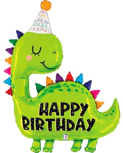 Shape Folienballon Dino Happy Birthday | Grün 132 cm