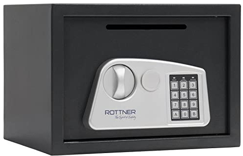 Rottner Möbeltresor Noah 3 Stahl Einwurfschlitz Elektronikschloss mechanische Notöffnung anthrazit BxHxT 35x25x28 cm herausnehmbarer Fachboden Filzeinlage inkl. Befestigungsmaterial