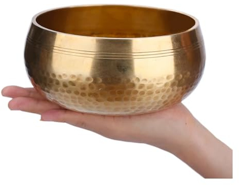 Nepal handgemachte Tibet Buddha Klangschale Yoga Meditation Chanting Messing Glockenspiel Handwerk Musiktherapie tibetischer Gesang (Size : 17.5 Meditation Bowl)