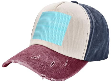 Blauer gestreifter Cowboyhut, verstellbare Größe, ideal für den täglichen Gebrauch und Outdoor-Aktivitäten, Blau gestreift, Einheitsgröße