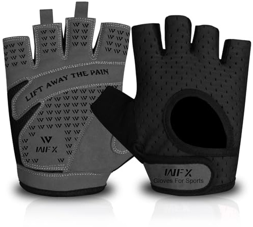 WESTWOOD FOX Guanti da Palestra per Sollevamento Pesi, Allenamento Fitness, Guanti da Donna Traspiranti, Antiscivolo, in Silicone, Imbottito, Protezione del Palmo, Elasticizzato, Attrezzatura per