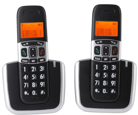 Téléphone sans Fil DECT 6.0, Longue Portée et Son Clair, Appel Mains Libres Full Duplex, Grand écran rétroéClairé et Gros Bouton, pour la Maison et Le Bureau (Prise UE)