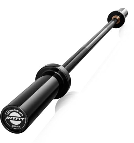 RITFIT Barra olímpica de 4 pies, 5 pies, 6 pies a 2 pulgadas, barra de pesas para entrenamiento de fuerza, levantamiento de pesas, sentadillas, peso muerto, prensa de banca, rizos, prensa superior