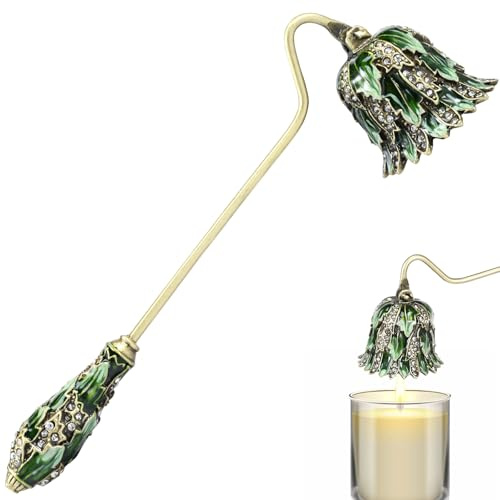Candle Snuffer Safe Candle Extinguisher with Long Handle, Elegant Decorative Candlesnuffer for All Candles, Metal Candle Stopper Vintage Candlesnuffer Tool for Putting Out Candle Wick Flame Safely