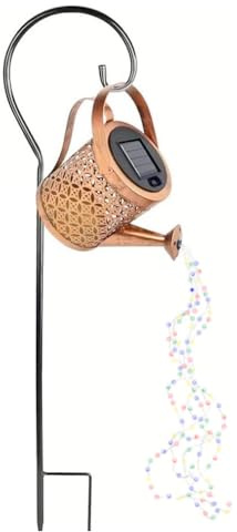 Easylife Solar Watering Can Light | Outdoor Solar Garden Ornament with LED Starlight | Waterproof Iron Watering Can | Solar Powered Decorative Garden Lights - Coloured Lights - 500 Grams