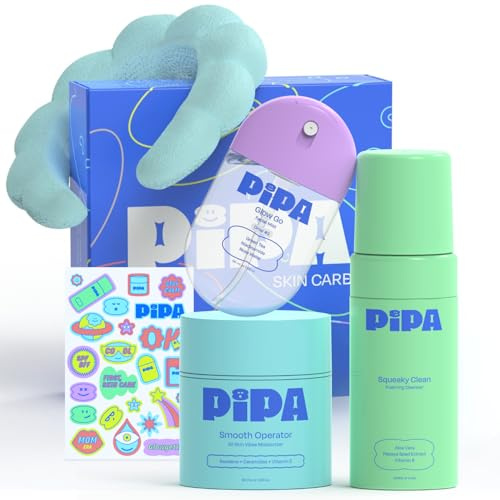 Pipa Skincare Cleanser, Moisturizer & Facial Mist Girls Birthday Gift Set
