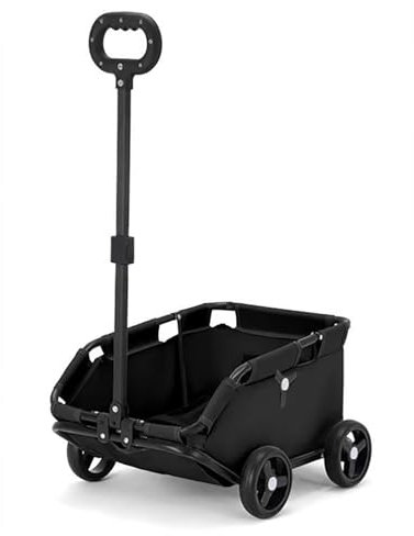 ZXDRYBHD Hundebuggy, Kinderwagen für Kleine Hunde, Zusammenklappbarer Kinderwagen mit Verdickter PVC-Bodenplatte, zum Reisen, Einkaufen, Spazierengehen und Spielen(Black)