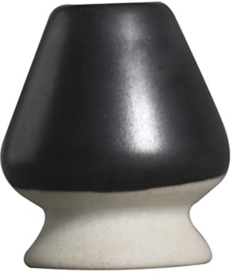 Soporte para batidor de té matcha hecho a mano, para ceremonia de té, para principiantes profesionales, blanco y negro, 6 x 7 cm