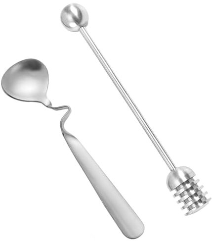 Alriedy Honiglöffel Edelstahl, 2 Stück Marmeladenlöffel Für Honig, Joghurt, Sirup, Ideal Als Honey Spoon, Hochwertige Honiglöffel WMF, Praktischer Marmeladenlöffel Glas