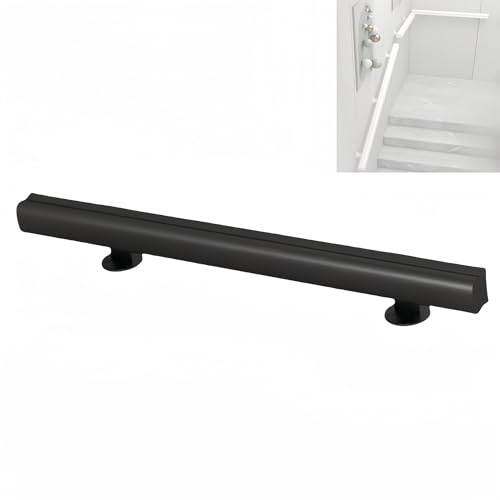 yacoxe Stairs Handrail,Wooden anti-slip stair handrail, Wall Mount Support Step Baluster,Handrails Safety Staircase Banister Rails Support for Indoor Outdoor Stairs Hospitals.(Black,200cm)