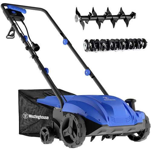 Westinghouse 13 12-Amp 2-in-1 Electric Dethatcher and Scarifier with Collection Bag
