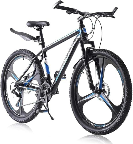 LSBIKE Mountainbike 24/26/27.5 Zoll, 21 Gang Schaltung, Hardtail MTB mit Stoßdämpfer, 3-Speichen-Räder, Mountain Bike mit Scheibenbremsen, Outdoor Sport Fahrrad Stadt & Gelände