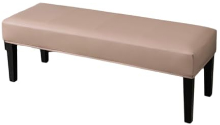 EBETA Bankbezug Hockerbezug, PU-Leder Bank-Auflage Wasserdicht Esszimmerbankbezug Stretch Hussen für Ottomane Sitzauflagen (Khaki)
