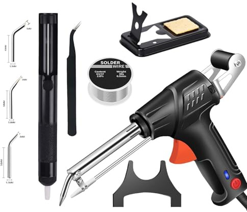Handschweißgerät,Automatische Schweißpistole Metall für Zinn,Schweißgerät mit Schweißkopf Multifunktions Lötpistolen Set,Beheizte Industrielle Handschweißgerät (Externer Heiztyp + 3 Lötspitzen)