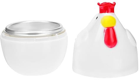 VINTORKY Kleiner Weißer Mikrowellen-eierkocher Hühnerform Einfacher Eierdampfgarer Küchenutensil Zeitsparend Leicht Zu Reinigen Bpa-frei Für Einzelnes Gekochtes Ei