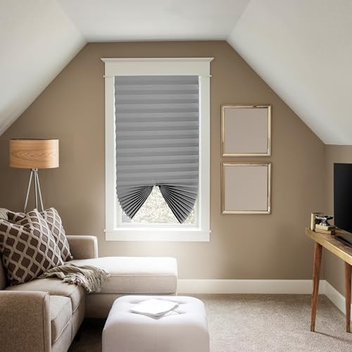 BLINDECOR|Estor Plisado sin Taladrar Velcrado |Plisada BK Basic|Opaco 30 Gris 90X190|Plisada Opaca para Ventanas