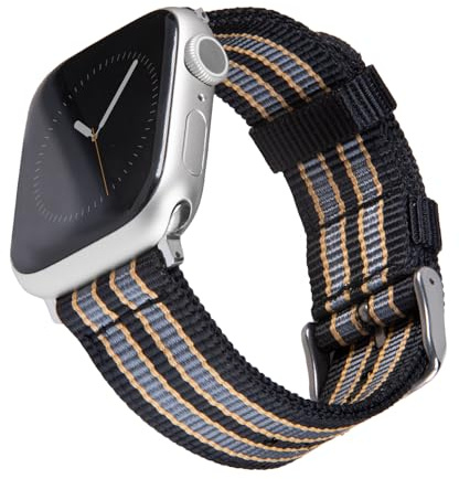Archer Watch Straps - Premium Nylon Straps for Apple Watch (Black/Gray/Gold, Stainless, 44/45/46/49mm)