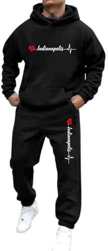 Udbeksid Tuta Uomo Divertenti Completa con Cappuccio Tute Felpata Uomo Cotone Tute Palestra Invernale Tuta da Ginnastica Pile Taglie Forti Abbigliamento Sportivo Larga