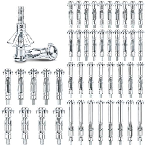 REJOICE 45 Piezas Tacos Para Pladur Cargas Pesadas Set, M4 M6 M8 Tornillo de Expansión, Pasadores Huecos Metal 6 Tamaños Adecuados para Placas de Yeso de Alta Resistencia y Accesorios Huecos