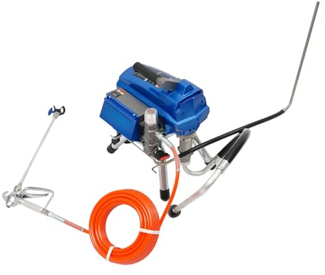 Pistola a spruzzo airless ad alta pressione, 1200 W, 3000 psi 23 MPa 0,77 gal/min motore brushless con tubo da 15 m, prolunga per vernice in lattice, pareti, mobili, soffitto, barile