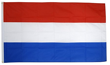 Flaggenfritze® Niederlande Flagge 150 x 250 cm, großformatige niederländische Nationalfagge mit 3 Metallösen für Fanmeile, Mast und Eventtage + Gratis Sticker