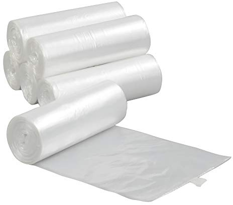Ponpong 15 Liter Müllbeutel Abfallsäcke Abfallbeutel Mülltüten, Transparent, 6 Rollen, 150 Stück