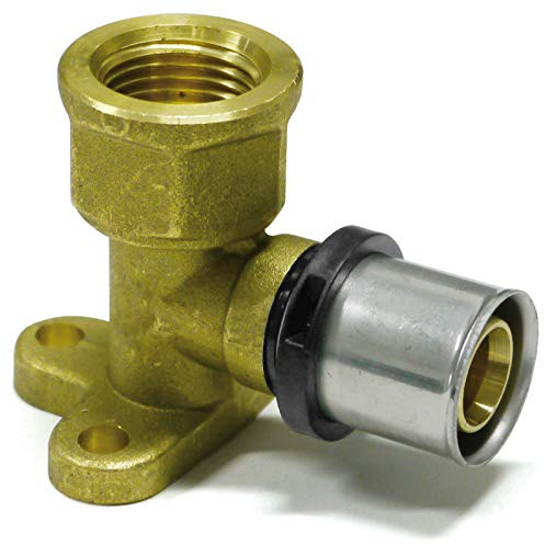 PROTECH 5 Stück Press-Wandwinkel 16 x 2-1/2 - 39mm DVGW zertifiziert Wandscheibe Fitting TH-Profil Pressfitting |Pipetec