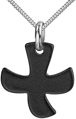 JEVELION Kreuz-Anhänger Taize-Kreuz auch Kreuz-Taube mit Panzer-Kette für Damen, Herren und Kinder als Ketten-Anhänger mit Kette mit Schmuck-Etui