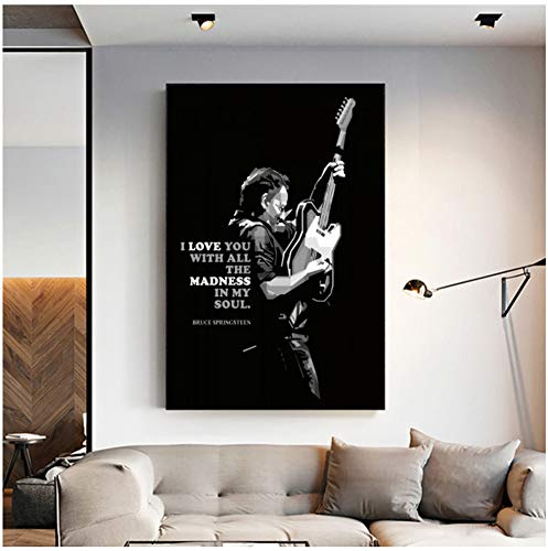 yhyxll Bruce Springsteen Poster Leinwand Malerei Wandkunst Bild für Wohnzimmer Home Decor Druck auf Leinwand -50x70cm No Frame