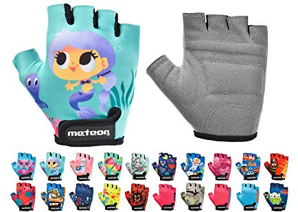 meteor Kids Cycling Gloves – Durable Anti-Slip Bicycle Gloves for Boys and Girls, Breathable, Soft Padding for Safety, Ideal for Bike Riding and Outdoor Sports
