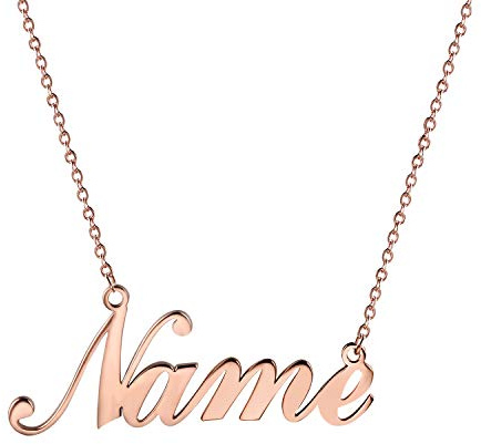 JewelryWe Schmuck Namenskette Damen Edelstahl Personalisierte Kette Halskette mit Namen Herz Schmetterling Infinity Buchstaben, Geschenk für Frauen, Freundin, Mutter, Schwester