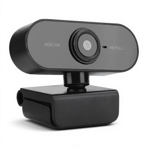 Shanrya Webcam, 360 Degree Rotation 1080P Webcam For Pc Camera For Pc USB Connected for Notebook PC Desktop Video Conference | HD 1080P Resolution, Built-in Microphone, Plug and Play, Adjustable Angle, Clip or Stand Base, for Online Video Calls