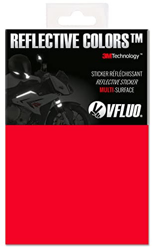VFLUO 3M Reflective Colors, Kit de Pegatina Retro Reflectante a Cortar para Casco de Moto/Motocicleta/Bicicleta, 3M Technology, Hoja de 20 x 30 cm, Rojo